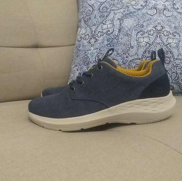 Skechers Parson Canvas slip-on Oxford shoes blue NWT - Picture 7 of 7